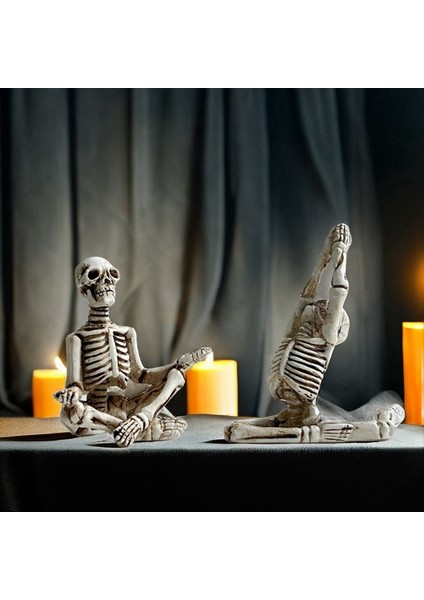 Reçine El Sanatları Süsleri Yoga Kafatası Karakter Süsleme Kafatası Reçine El Sanatları Insan Vücudu Ev Dekorasyonu (Yurt Dışından) fırsatları