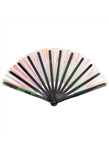8pcs El Fanı Katlanabilir Holografik Fan Bambu Katlanır Burlesque Müzik Festivali Için Kadınlar Erkekler Gökkuşağı Gurur (Yurt Dışından)