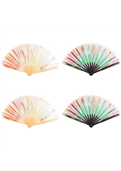 8pcs El Fanı Katlanabilir Holografik Fan Bambu Katlanır Burlesque Müzik Festivali Için Kadınlar Erkekler Gökkuşağı Gurur (Yurt Dışından) modelleri