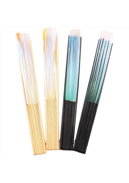 8pcs El Fanı Katlanabilir Holografik Fan Bambu Katlanır Burlesque Müzik Festivali Için Kadınlar Erkekler Gökkuşağı Gurur (Yurt Dışından) fırsatları