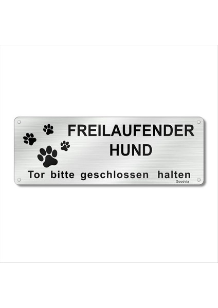 Hier Wache Ich Hund Vorsicht Freilaufender Hund Sign Betreten Auf Eigene Gefahr Sign Fırça (Yurt Dışından)