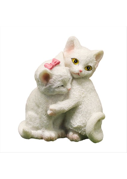 Reçine El Sanatları Ofis Masaları Için Uygun Sevimli Yavru Kedi Heykelleri Çift Reçine Kedileri Hediye Olarak Kullanılabilir (Yurt Dışından)