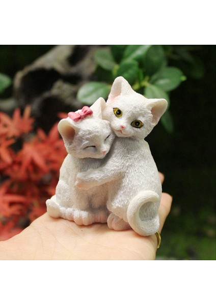 Reçine El Sanatları Ofis Masaları Için Uygun Sevimli Yavru Kedi Heykelleri Çift Reçine Kedileri Hediye Olarak Kullanılabilir (Yurt Dışından) modelleri