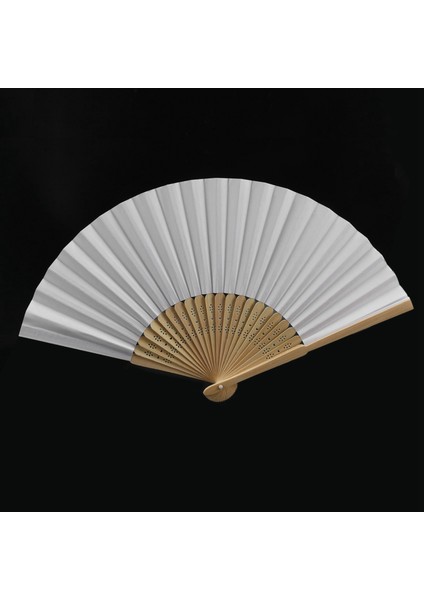 24 Paket El Tutulan Hayranlar Beyaz Kağıt Fan Bambu Katlanır Fanlar El Avcısı Katlanmış Fan Kilise Düğün Hediyesi (Yurt Dışından) modelleri