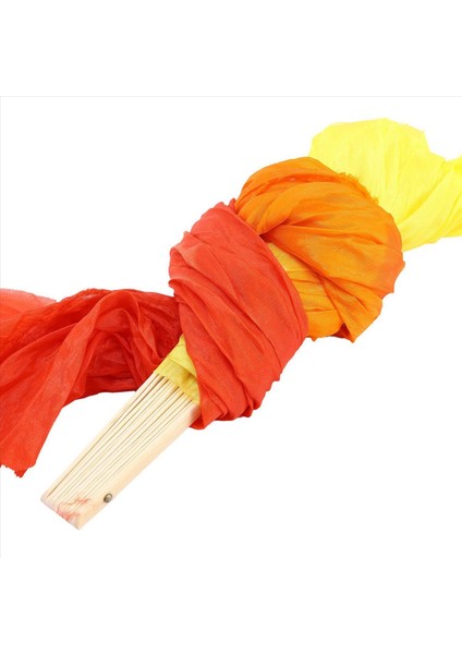 3x Güzel Ipek Üç Renk Gradyan Flame Dance Fan El Katlama Bambu Fan Dekorasyon Fanı Bayanlar Için Kadınlar (Yurt Dışından) fiyatları