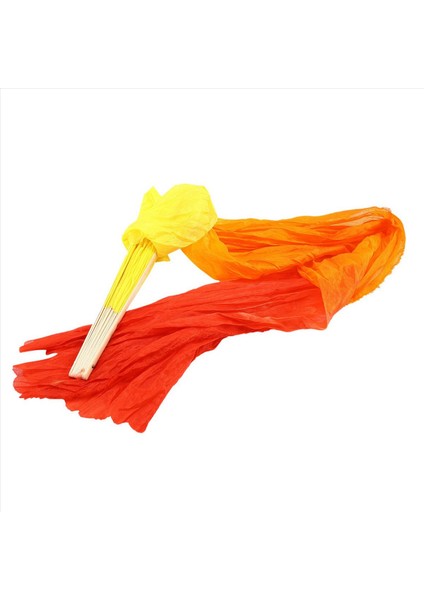 3x Güzel Ipek Üç Renk Gradyan Flame Dance Fan El Katlama Bambu Fan Dekorasyon Fanı Bayanlar Için Kadınlar (Yurt Dışından) modelleri