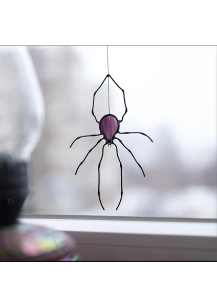 Örümcek Vitray Suncatcher Cadılar Bayramı Dekorasyonları Kapalı Cam Cadılar Bayramı Dekoru Cadılar Bayramı Hediye Süslemesi M (Yurt Dışından) indirimleri