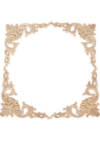 4pcs Ahşap Oyma Pervazlar Köşe Onlay Aplike Avrupa Tarzı Klasik Mobilya Ev Dekor 20X20CM (Yurt Dışından)