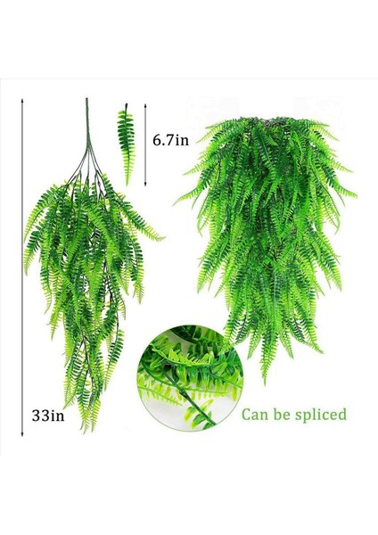 4x 33INCH Fars Ferniz Yaprakları Vines Dekorasyonu Asılı Yapay Bitki Yaprak Çim Düğün Partisi Balkon Dekorasyonu (Yurt Dışından) fırsatları