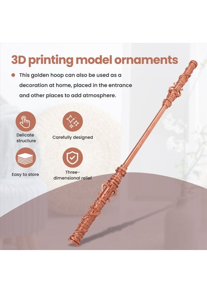 Sun Wukong 3D Baskı Ruyi Jingu Bang Crafts Süsler Geri Çekilebilir Model Siyah Wukong Kırmızı Bakır (Yurt Dışından) indirimleri