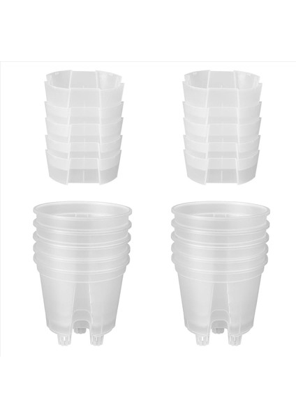 6 Inç Şeffaf Plastik Bahçe Kapları Kendi Kendine Sulama Ekicileri 10 Paket Plastik Fidanlık Bitki Kapları Derin Yedek (Yurt Dışından)