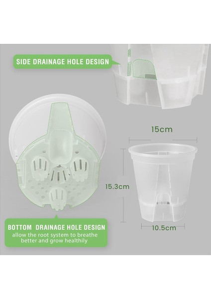 6 Inç Şeffaf Plastik Bahçe Kapları Kendi Kendine Sulama Ekicileri 10 Paket Plastik Fidanlık Bitki Kapları Derin Yedek (Yurt Dışından) fırsatları