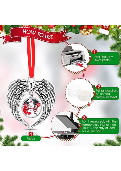 12PCS Melek Kanat Şekli Boş Sıcak Transfer Baskısı Süblimasyon Süslemesi Noel Ağacı Dekor Xmas Parti Için Dekorasyon (Yurt Dışından) fırsatları