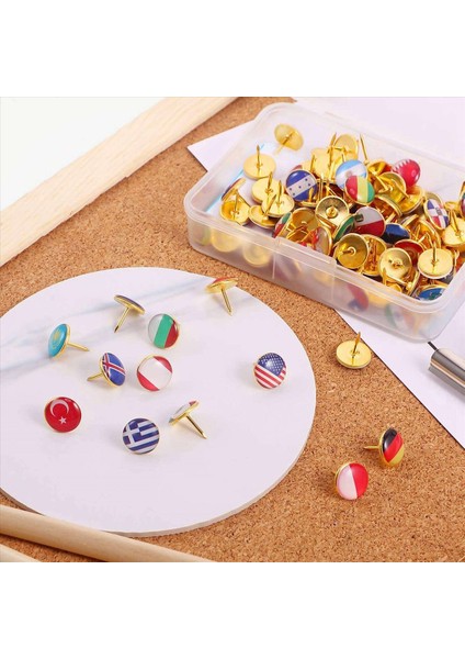 200X Push Pins Ulusal Bayrak Başparmak Tacks Bülten Tahtası Harita Ofis Için Ülke Haritası Itme Iğneleri (Yurt Dışından) fiyatları