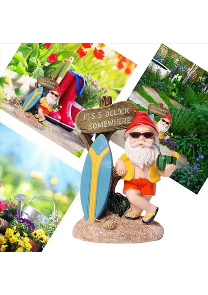 2x Reçine Komik Gnome Figürinleri Sörf Tahtası Hoş Geldiniz Imzası Saat 5 (Yurt Dışından) fiyatları