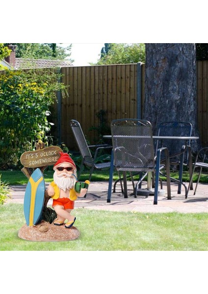 2x Reçine Komik Gnome Figürinleri Sörf Tahtası Hoş Geldiniz Imzası Saat 5 (Yurt Dışından) modelleri