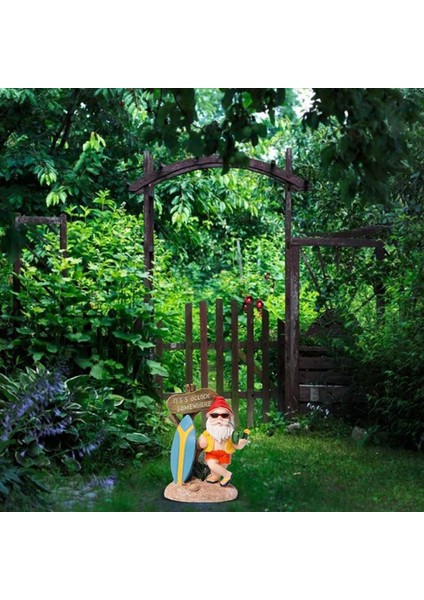 2x Reçine Komik Gnome Figürinleri Sörf Tahtası Hoş Geldiniz Imzası Saat 5 (Yurt Dışından) fırsatları