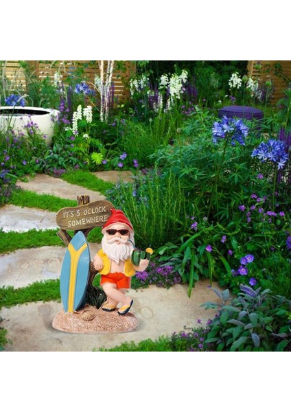 2x Reçine Komik Gnome Figürinleri Sörf Tahtası Hoş Geldiniz Imzası Saat 5 (Yurt Dışından) indirimleri