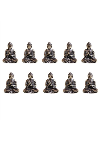 10X Mini Buda Heykeli Bronz Buda Heykeli Çin Budizm Saf Bakır Bronz Sakyamuni Buda Heykeli (Yurt Dışından)