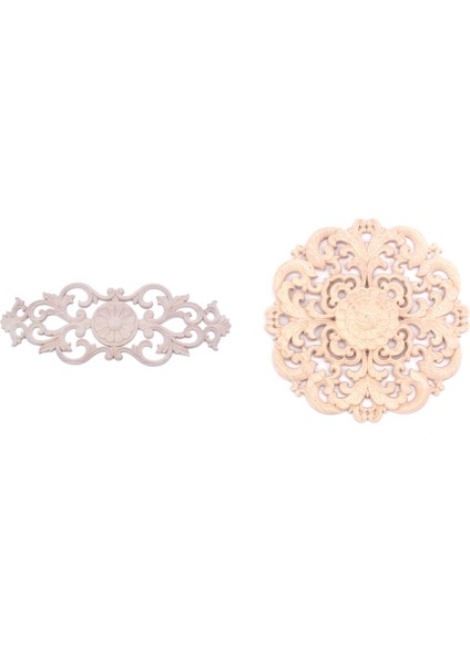 2 Adet Kauçuk Ahşap Oyma Aplike Retro Mobilya El Sanatları Dekor YENI-15CM Tip B &amp 40 x 15CM (Yurt Dışından)