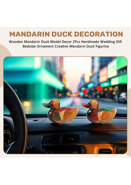 Ahşap Mandarin Ördek Model Dekor 2 Pcs El Yapımı Düğün Hediyesi Başucu Süslemesi Yaratıcı Mandarin Ördek Heykelcik (Yurt Dışından) fırsatları