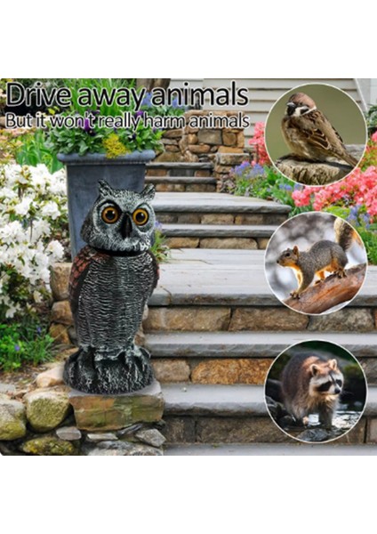 Baykuş Korku Kontrol Cihazları 360 ° Döner Baykuş Tuzağı Baykuş Kuş Caydırıcı Bahçe Dekorasyonu B (Yurt Dışından) fiyatları