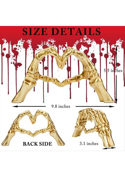 Oturma Odası Için Dekor Yatak Odası Kitaplık Kahve Masası Reçine Kalp Eller Heykel Korku Parmak Ev Aksanları Altın (Yurt Dışından) fiyatları