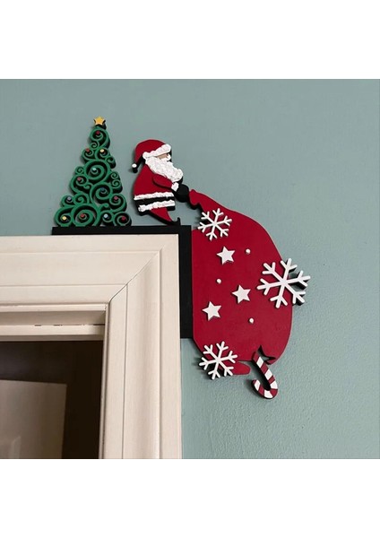 Çam Noel Kapısı Üst Dekorasyon Köşesi Üst Kapı Çerçevesinin Dekorasyonu Noel Duvar Işaretleri Ev Dekorasyonu A (Yurt Dışından) modelleri