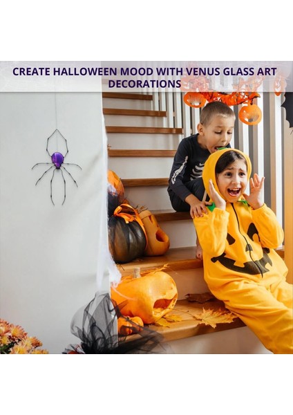 Örümcek Vitray Suncatcher Cadılar Bayramı Dekorasyonları Kapalı Cam Cadılar Bayramı Dekor Cadılar Bayramı Hediye Süslemesi S (Yurt Dışından) modelleri