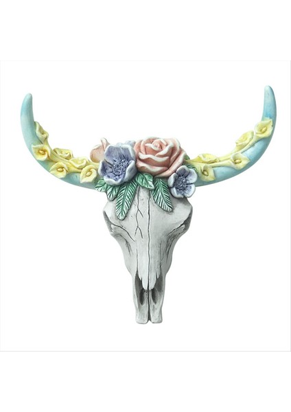 Inek Kafatası Duvar Kolye Sulu Meyveler Çiçek Inek Kafası Minyatür Figürinler Hayvan Heykel Ev Asılı Süsler Dekor S (Yurt Dışından)