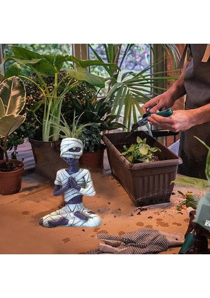 Meditasyon Sak Pot Kafatası Bitkileri Pot Cadılar Bayramı Dekoratif Bahçe Pot Heykel A (Yurt Dışından) indirimleri