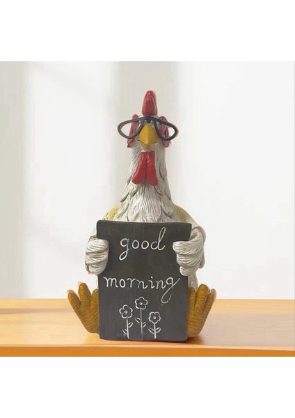 Komik Horoz Hen Günaydın Reçine Durumu Desktop Ev Sevimli Horoz Henler Figürinler Süs Bahçe Aksesuarları Hediyeler B (Yurt Dışından) fırsatları