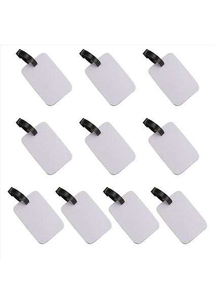 10PCS Süblimasyon Boş Bagaj Etiketleri Beyaz Boş Seyahat Çantası Bagaj Etiketleri Kayış Çift Taraflı Bavul Etiket Etiketi (Yurt Dışından)