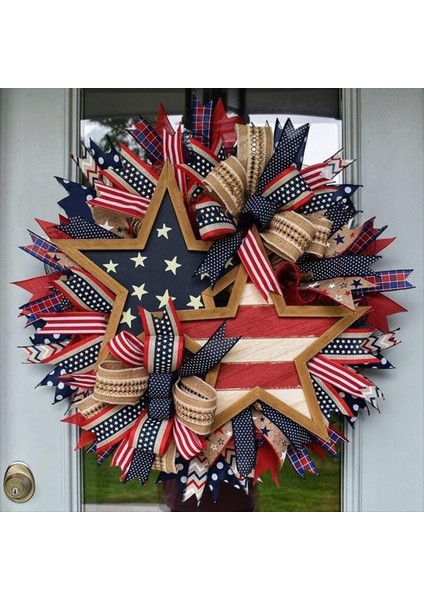 Bağımsızlık Günü Garland Vatansever Yıldız Çelenk Duvar Asma Festival Atmosfer Dekoratif Kolye (Yurt Dışından) fiyatları