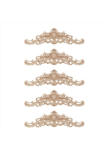 Mobilya Dolabı Boyasız Ahşap Kalıplar Için Doğal Ahşap Aplikeler 5x (Yurt Dışından)