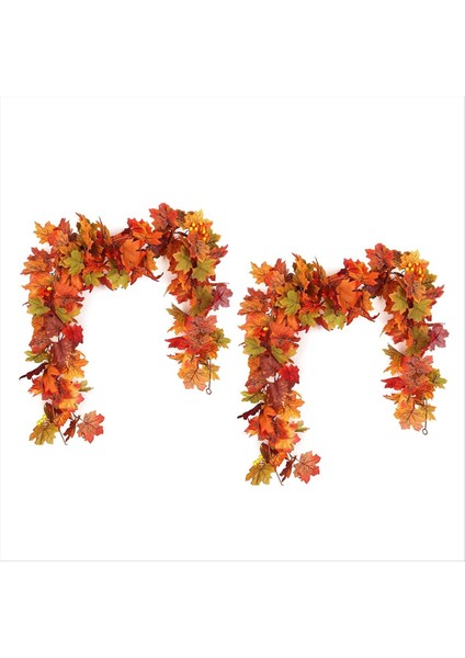 Şükran Garlands 2pcs Yapay Sonbahar Çelenk Akça (Yurt Dışından)