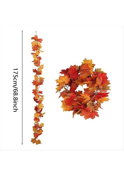 Şükran Garlands 2pcs Yapay Sonbahar Çelenk Akça (Yurt Dışından) modelleri