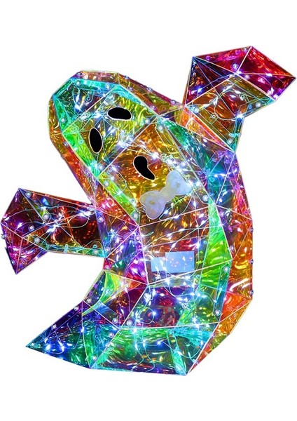 Prizmatik Yanardöner Ürkütücü Hayalet Heykel LED Hayalet Heykeli Cadılar Bayramı Dekorasyon Hayalet Heykel Gece Işığı (Yurt Dışından)