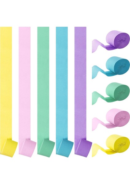 10 Rulo Pastel Gökkuşağı Krep Kağıt Salelleri Doğum Günü Partisi Dolap Dekorasyon Kağıdı Düğün Festivali Süs Malzemeleri (Yurt Dışından) indirimleri