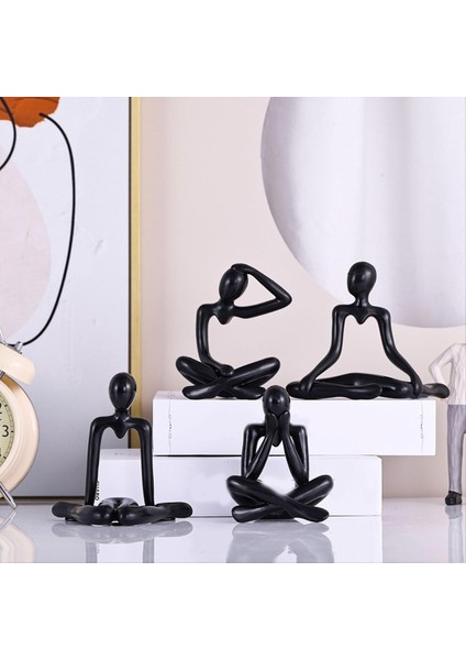 4 Adet Düşünür Heykeli Kitaplık Dekoru Siyah Düşünür Heykeli Figürinler Evinizi Terk Et Soyut Sanat Heykelleri (Yurt Dışından) fırsatları