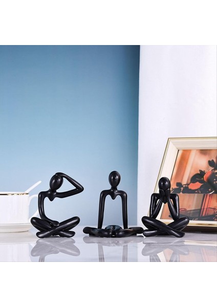 4 Adet Düşünür Heykeli Kitaplık Dekoru Siyah Düşünür Heykeli Figürinler Evinizi Terk Et Soyut Sanat Heykelleri (Yurt Dışından) indirimleri