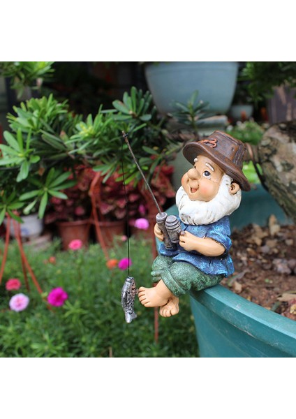 Bahçe Gnome Heykeli Reçine Balıkçı Cüce Heykeli Açık Mekan Pastoral Peyzaj Süsleri Bahçe Bahçesi Çim Dekoru (Yurt Dışından) fiyatları