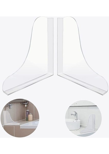 Küvet Köşe Sıçrama Koruyucusu, Akrilik Köşe Koruyucusu Duş Küvet Koruyucusu, Banyo Küvet Sıçrama Korumaları, 2 Adet Şeffaf (Yurt Dışından) fiyatları