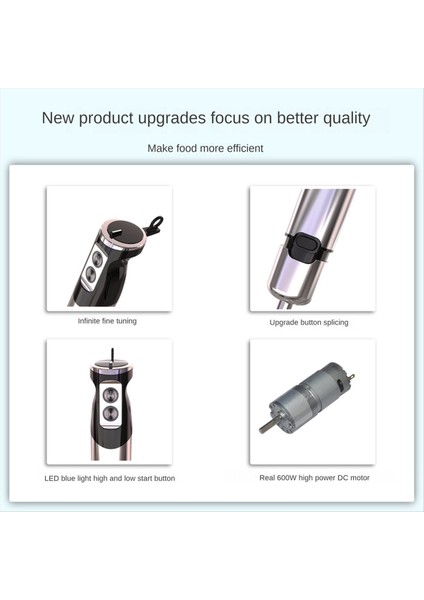 Daldırma El Blender 5 In1 600W Elektrikli Blender Handheld Stick Mixer Emülsiyon Karıştırıcıları Kitchen Smoothie Ab Fiş (Yurt Dışından) fiyatları