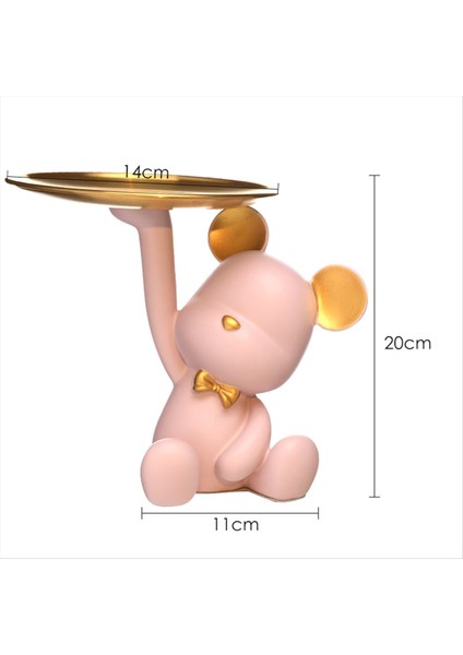 Bear Heykel Dekor Anahtar Depolama Tepsisi Seti Yaratıcı Masaüstü Işık Lüks Tarzı Süsler Oturma Odası Ev Dekorasyonları A (Yurt Dışından) modelleri