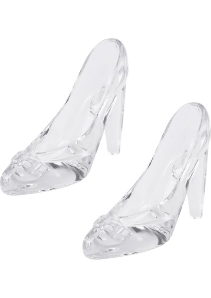 2x Kristal Ayakkabı Cam Doğum Günü Hediye Ev Dekoru Külkedisi Yüksek Topuklu Ayakkabılar Düğün Ayakkabıları Figürinler Minyatürler Süsleme (Yurt Dışından)