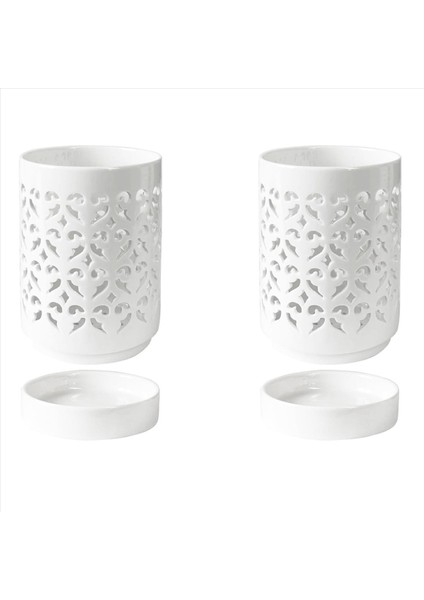 Delikli 2x Orkide Tencereleri Repotting Için 4 Inç Seramik Orkide Tenceresi Çiçek Ekici Tenceresi Açık Dış Mekan Nefes Alabilir Beyaz (Yurt Dışından)