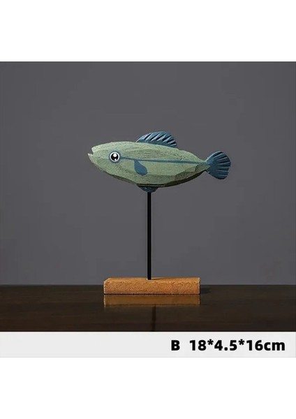 Ahşap Balık Heykeli Nordic Ev Dekorasyonları Balık Heykel Süsleri Oturma Odası Yatak Odası Restoran Dekorasyon C (Yurt Dışından) modelleri