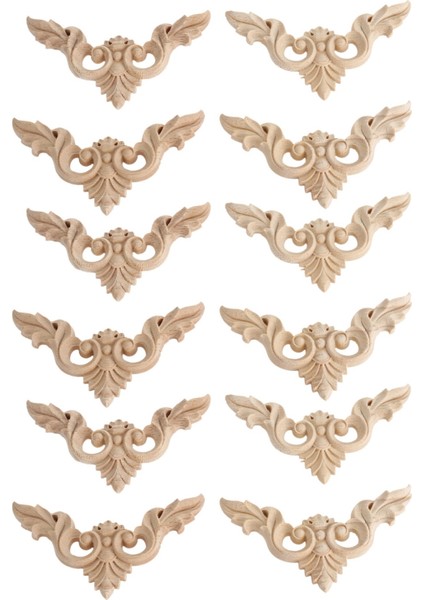 12PCS 8X8CM Ahşap Oyma Köşe Onlay Mobilya Ev Dekorasyonları Boyasız Aplike (Yurt Dışından)