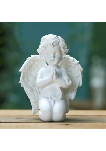 Diz Çökmek Dua Saf Beyaz Melek Kanat Reçine Bahçe Heykeli Memorial Reçine Yard Figürin Bahçesi Hediyesi (Yurt Dışından) modelleri